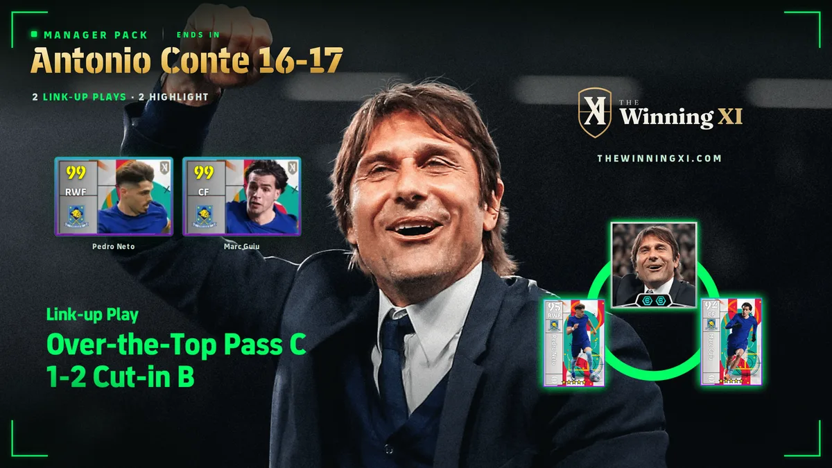 La schermata del sorteggio Antonio Conte 16-17 in eFootball