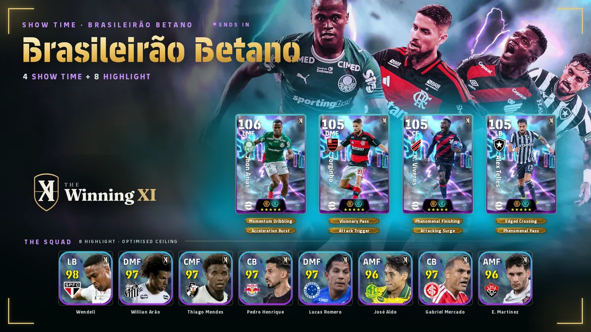 The Brasileirão Betano draw screen in eFootball