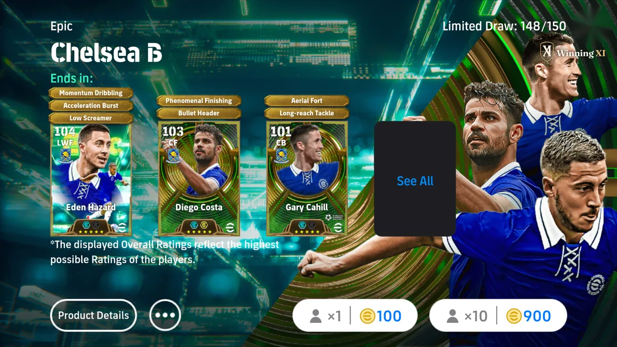 The Chelsea B draw screen in eFootball