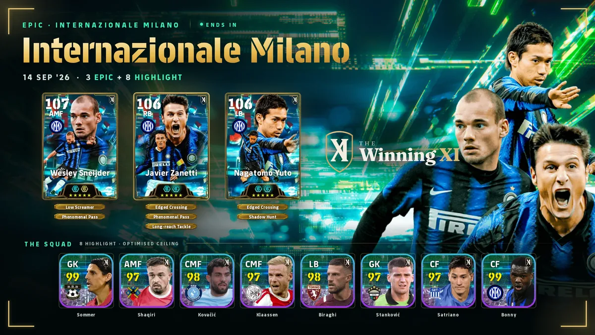 The Internazionale Milano draw screen in eFootball