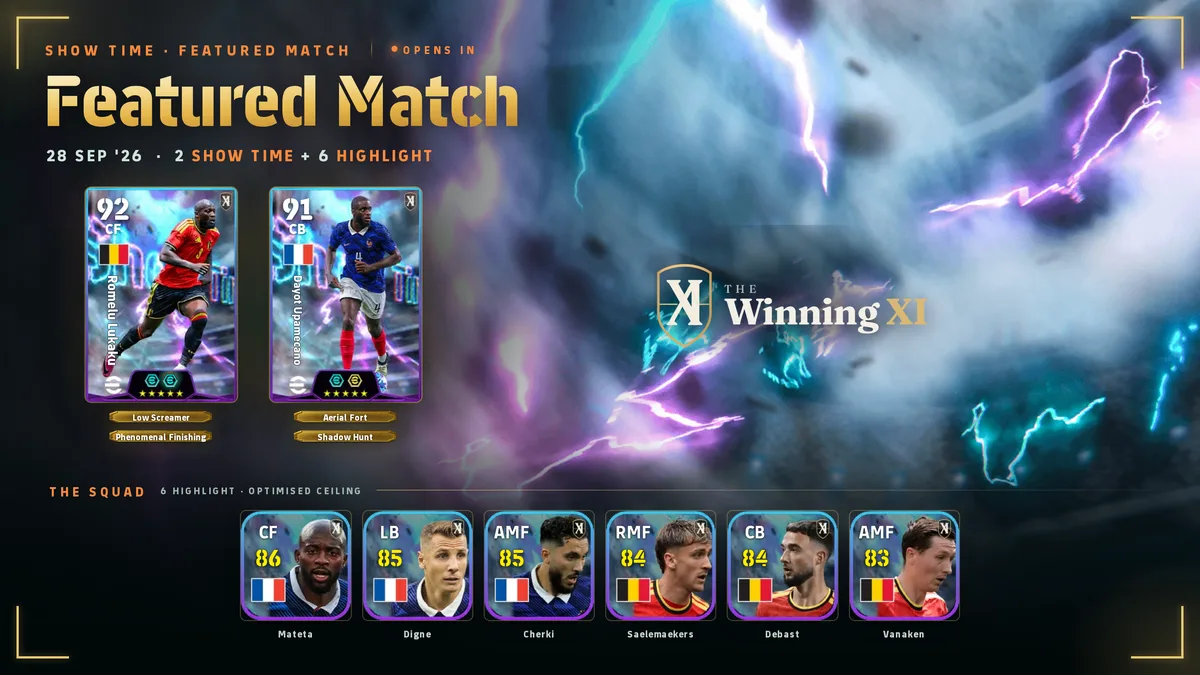 La schermata del sorteggio Featured Match in eFootball