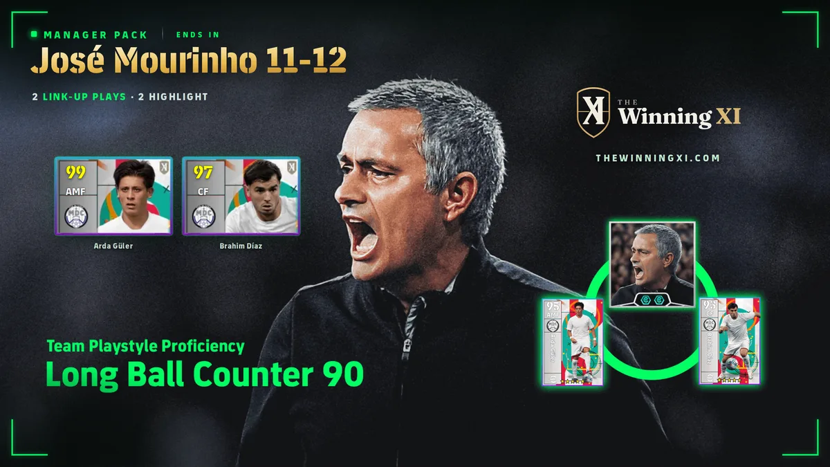 La schermata del sorteggio José Mourinho 11-12 in eFootball