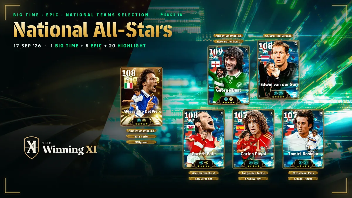 La schermata del sorteggio National All-Stars in eFootball