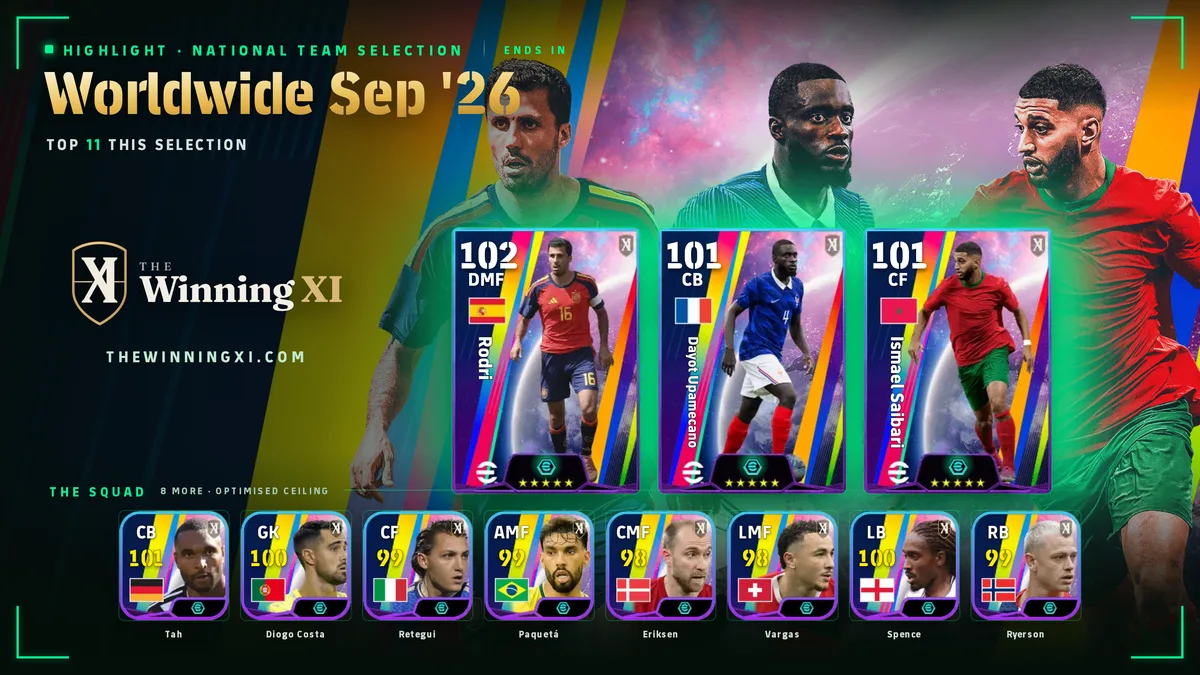 La schermata del sorteggio National Team Selection Sep '26 in eFootball