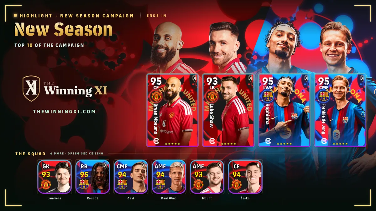 The New Season draw screen in eFootball