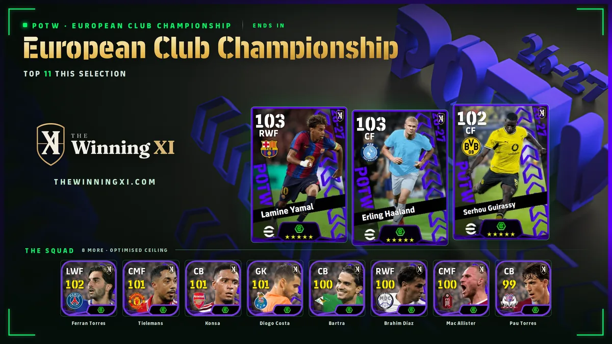 The European Club Championship draw screen in eFootball