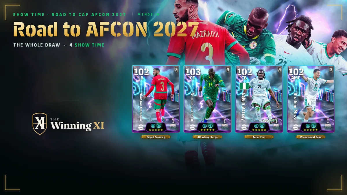 La schermata del sorteggio Road to AFCON 2027 in eFootball