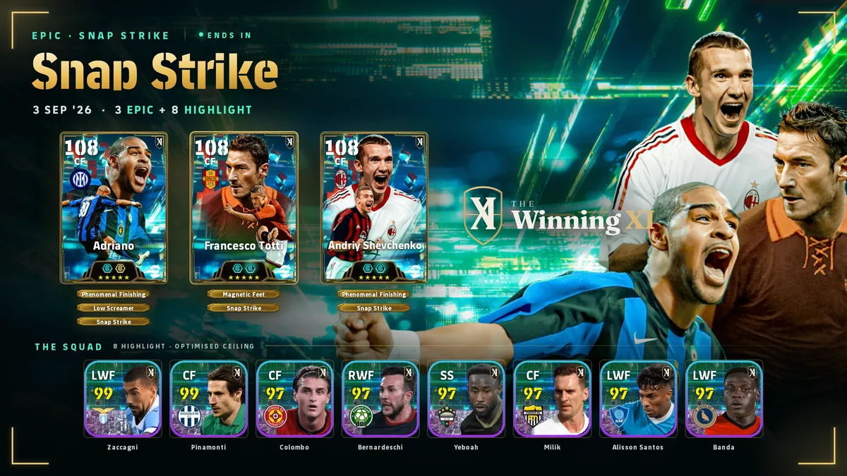 The Snap Strike draw screen in eFootball