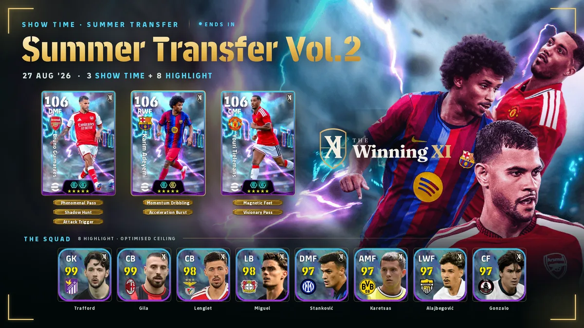 The Summer Transfer Vol.2 draw screen in eFootball