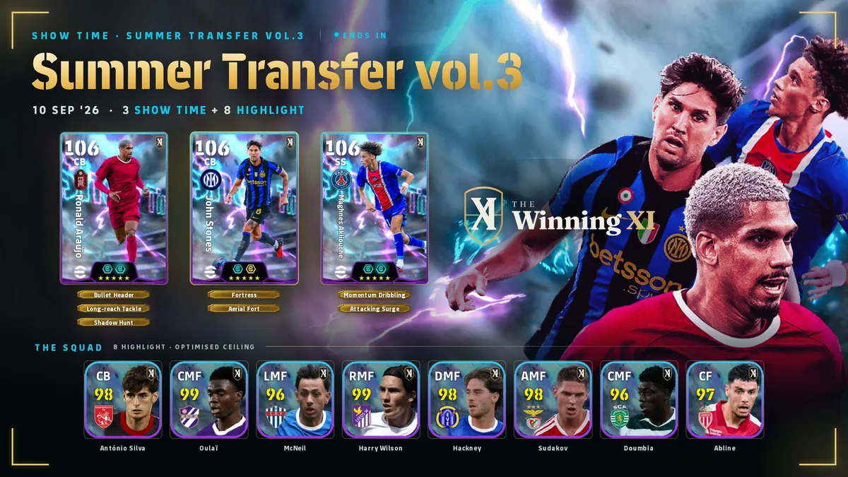 The Summer Transfer vol.3 draw screen in eFootball
