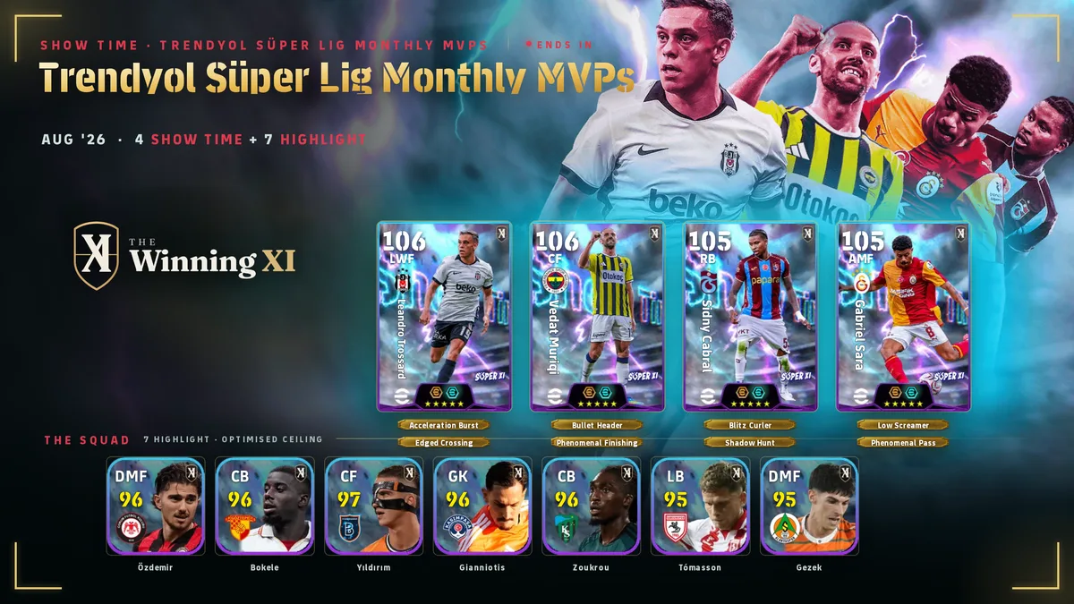 La schermata del sorteggio Trendyol Süper Lig Monthly MVPs in eFootball